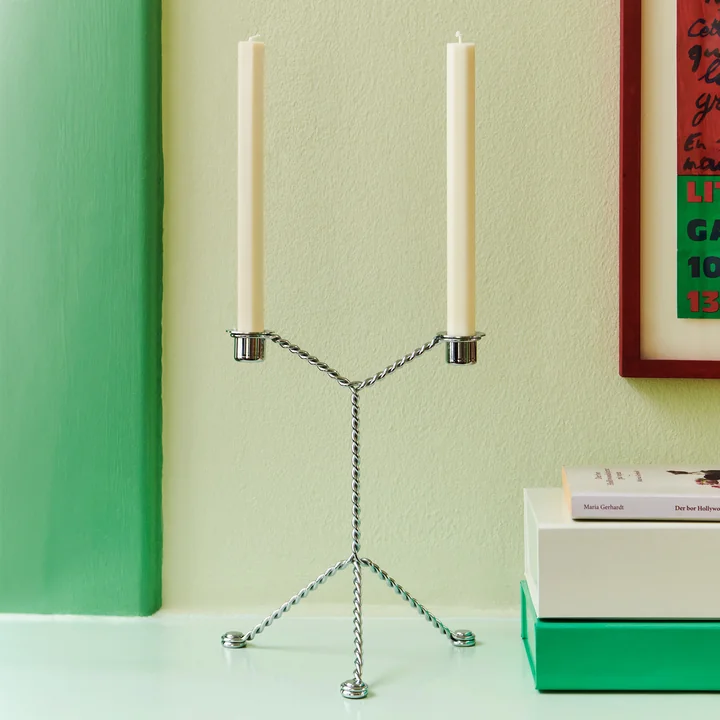 Wire Kerzenhalter Ø 19 x H 25 cm, mirror von HAY