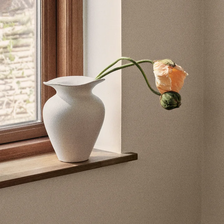 Florentina Vase, Ø 16 cm x H 22.5 cm, weiß von Broste Copenhagen