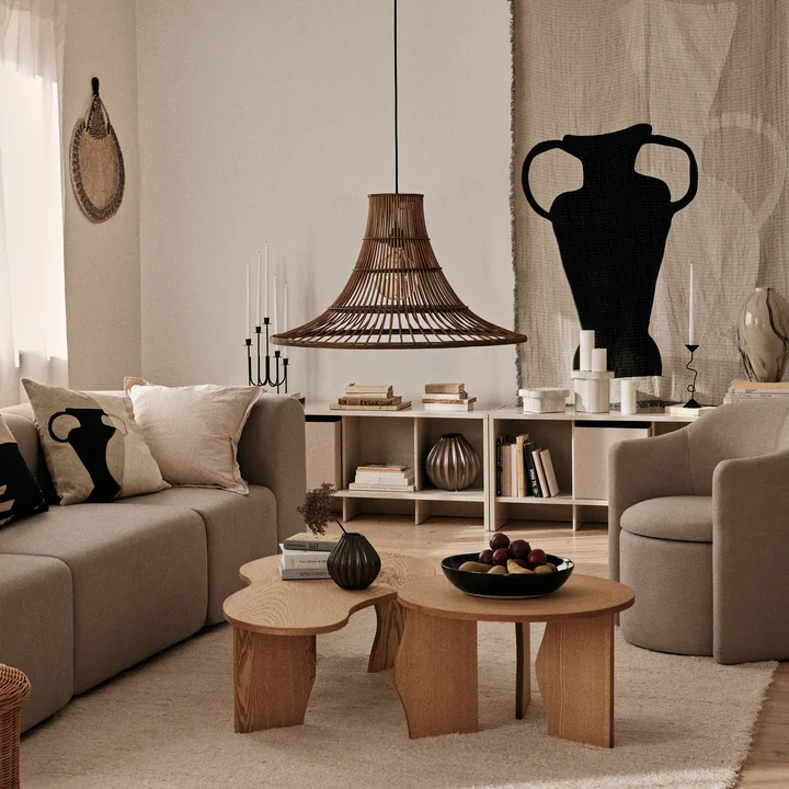 Ciba Lampenschirm, Ø 70 cm x H 40 cm, braun von Broste Copenhagen