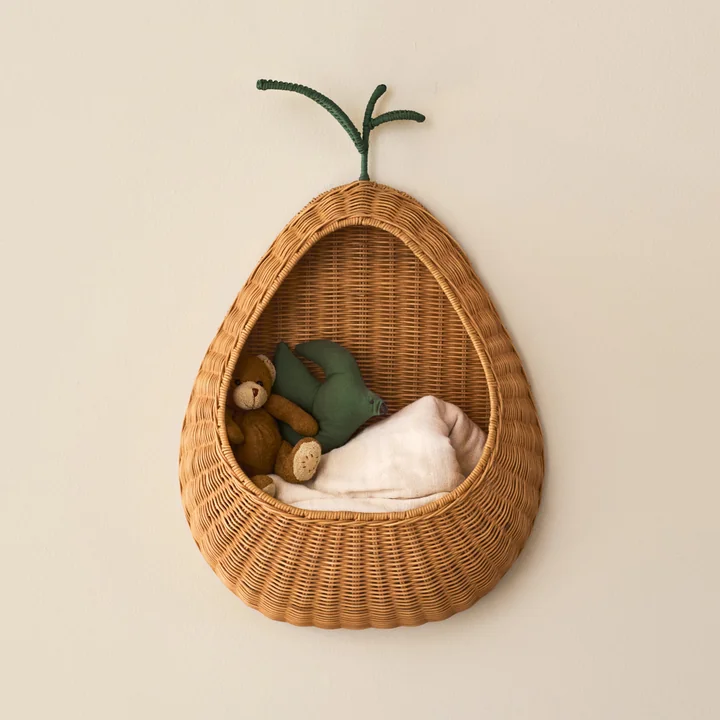 Ferm Living - Pear Wandtasche geflochten, rattan