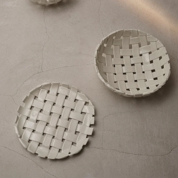 Ferm Living - Plait Servierplatte, off-white