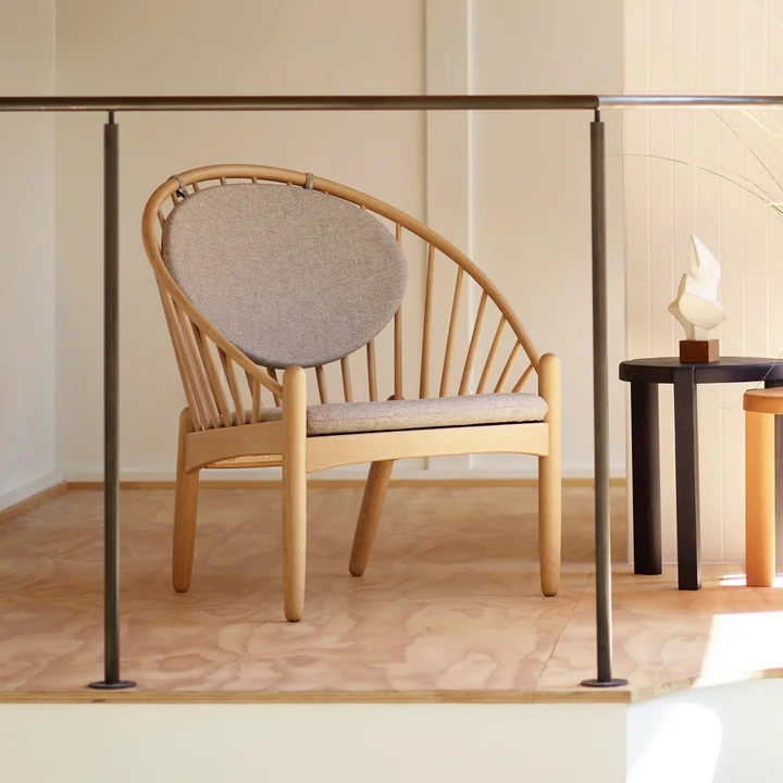 FDB Møbler - J166 Jørna Sessel, Rahmen natur / hellgrau (Main Line Flax 02)