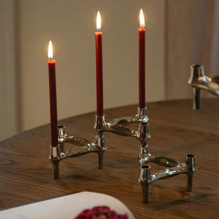 Stoff Nagel - BMF Kerzenhalter, 3er-Set, chrom