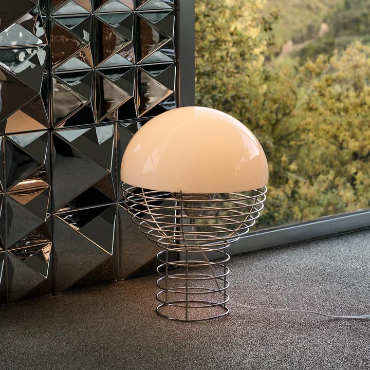 Verpan - Wire Tischleuchte Ø 40 cm, chrom / weiß