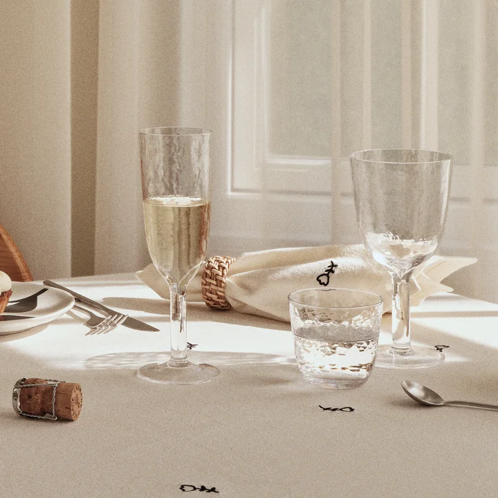 Broste Copenhagen - Mai Serviette, 45 x 45 cm, schwarz / off-white