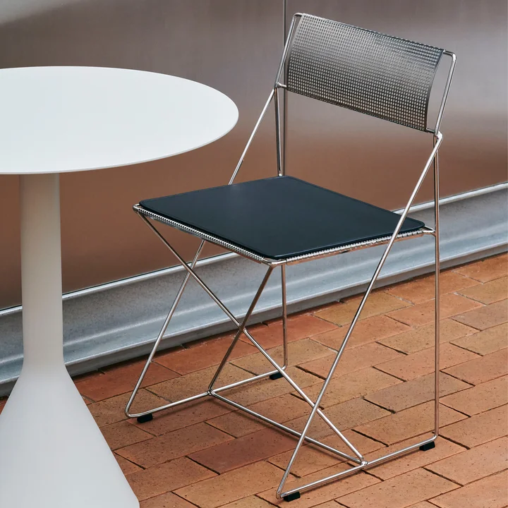 HAY - X-Line Stuhl, Indoor, verchromt / verchromt mit Sitzkissen