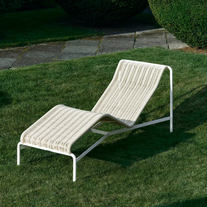 HAY - Palissade Cord Chaise Longue Liegestuhl, cremeweiß