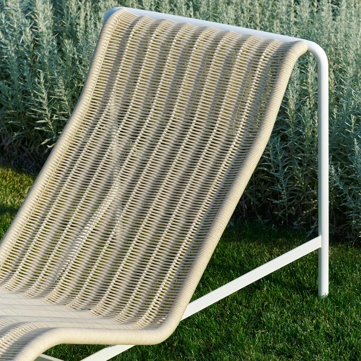 HAY - Palissade Cord Chaise Longue Liegestuhl, cremeweiß