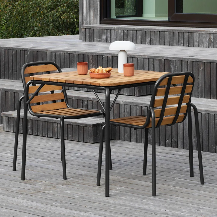 Normann Copenhagen - Vig Stuhl, Vig Tisch, schwarz / robinie
