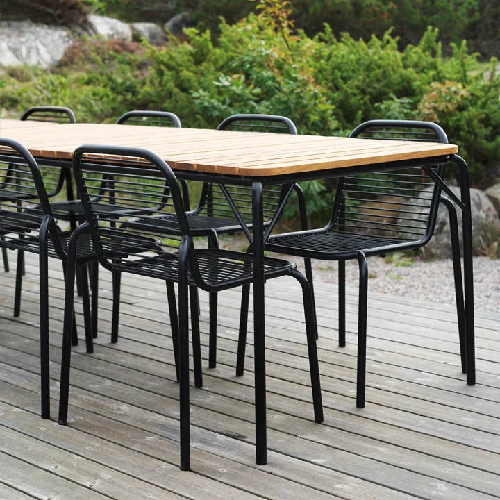 Normann Copenhagen - Vig Tisch, 90 x 200 cm, Vig Stuhl, schwarz