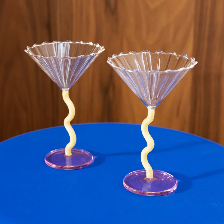 &klevering - Coupe Curve Cocktailglas, caramel (2er-Set)