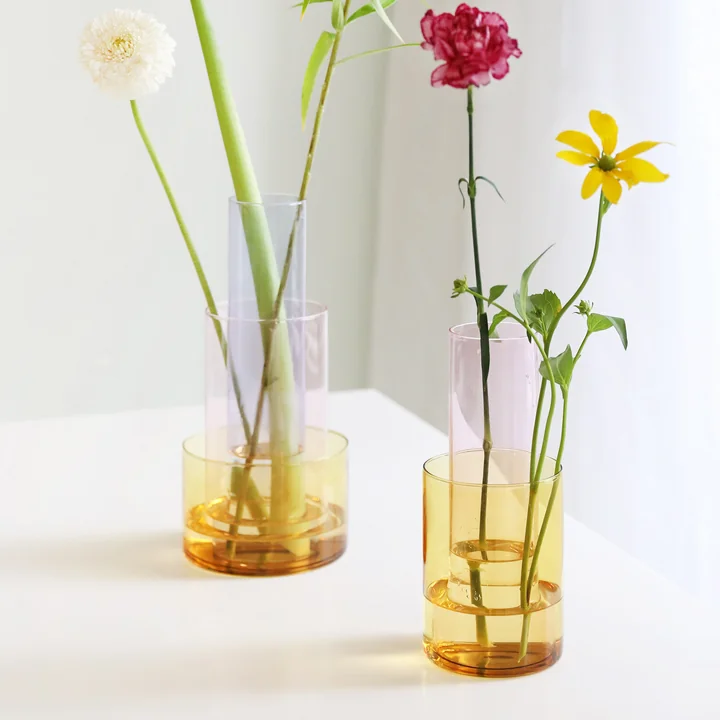 &klevering - Amphi Vase small und large, gelb