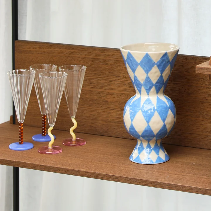 &klevering - Rhombic Vase, blau