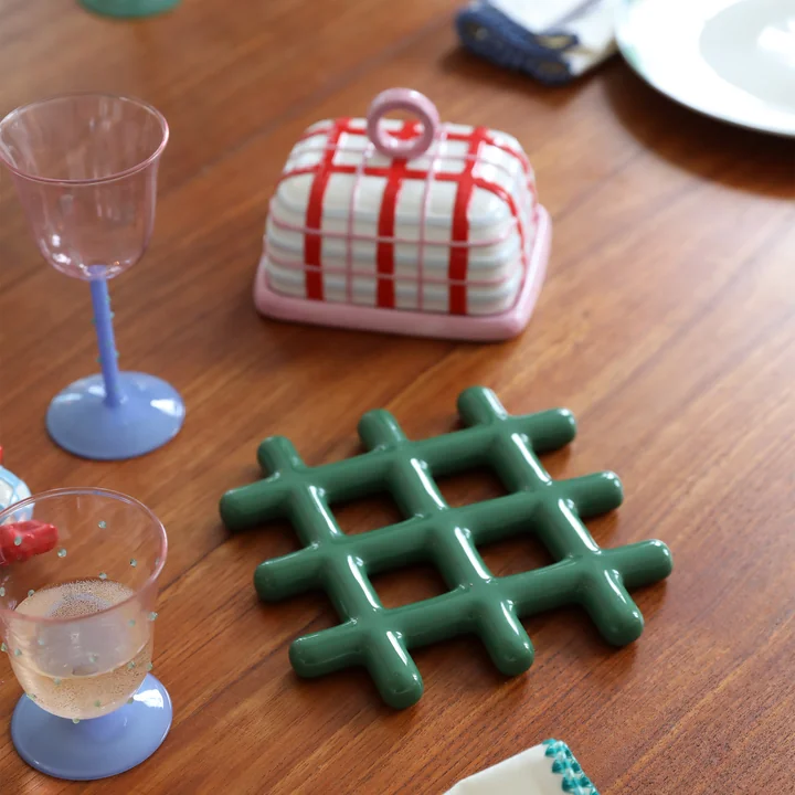 &klevering - Plaid Butterdose, pink