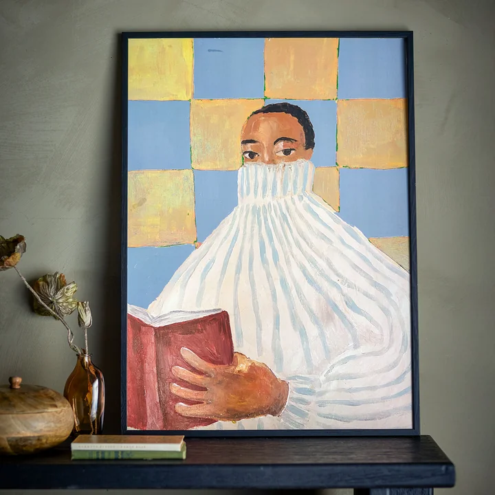 Bloomingville - Filicia Wandbild inkl. Rahmen, 52 x 72 cm, mehrfarbig