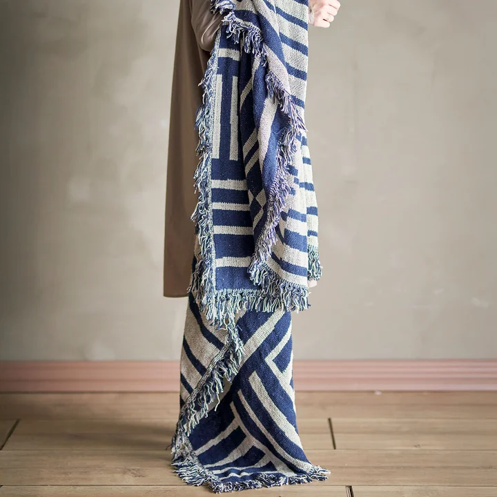 Bloomingville - Frankie Decke, 130 x 160 cm, blau