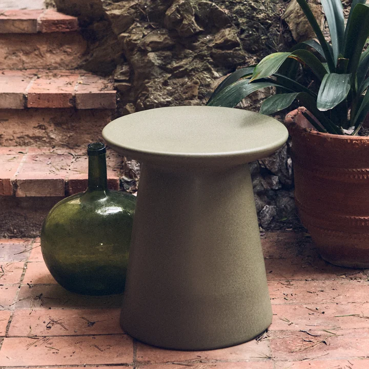 HKliving - Beistelltisch aus Steingut, M, army