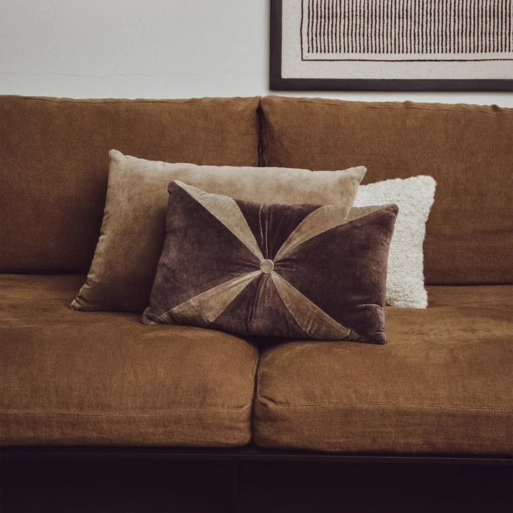 HKliving - Samt-Kissen, 50 x 30 cm, braun