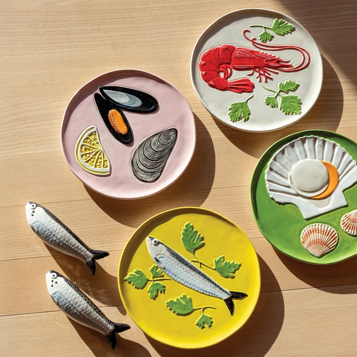 &klevering - De la mer Teller Ø 16 cm, multi (4er-Set)