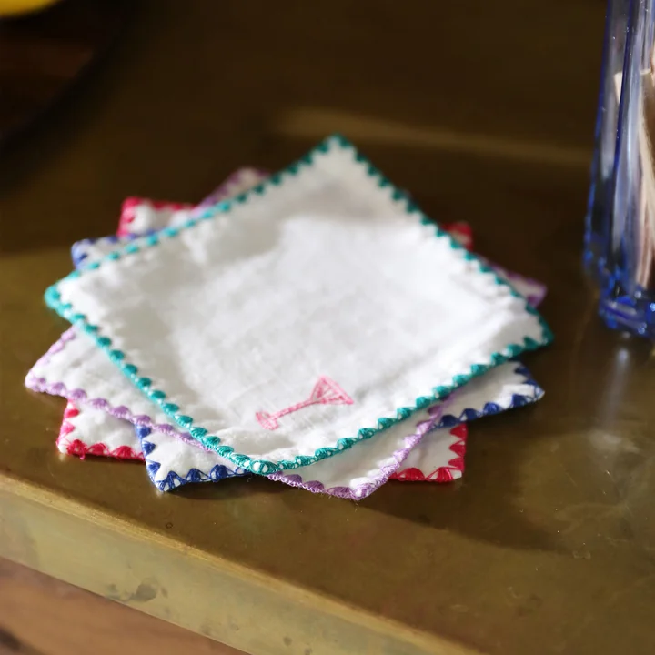 &klevering - Zigzag  Cocktailserviette, 12 x 12 cm, mehrfarbig (4er-Set)