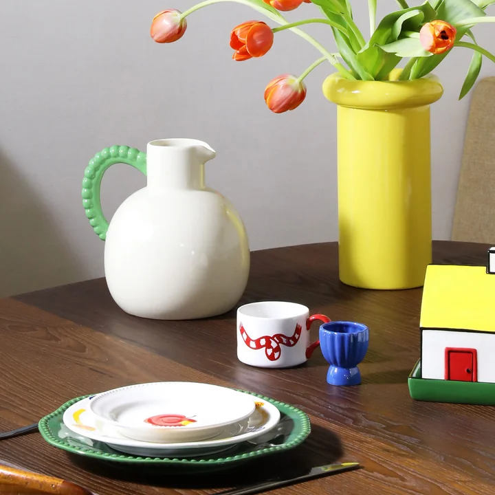 &klevering - Perle Karaffe, 2,5 L, grün / creme