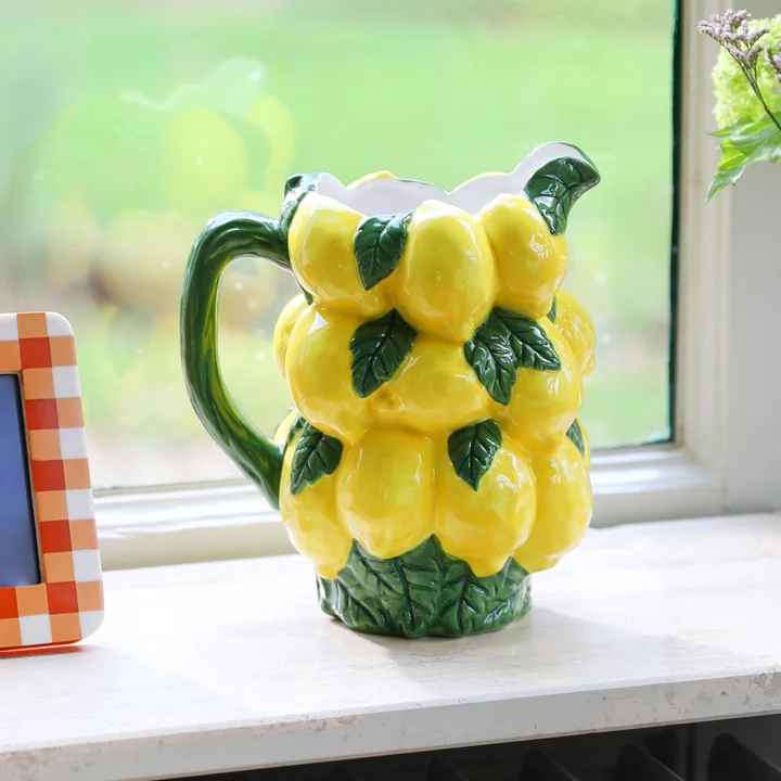 &klevering - Krug Zitrone, H 20,5 cm, gelb / grün