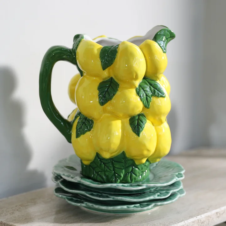 &klevering - Krug Zitrone, H 20,5 cm, gelb / grün