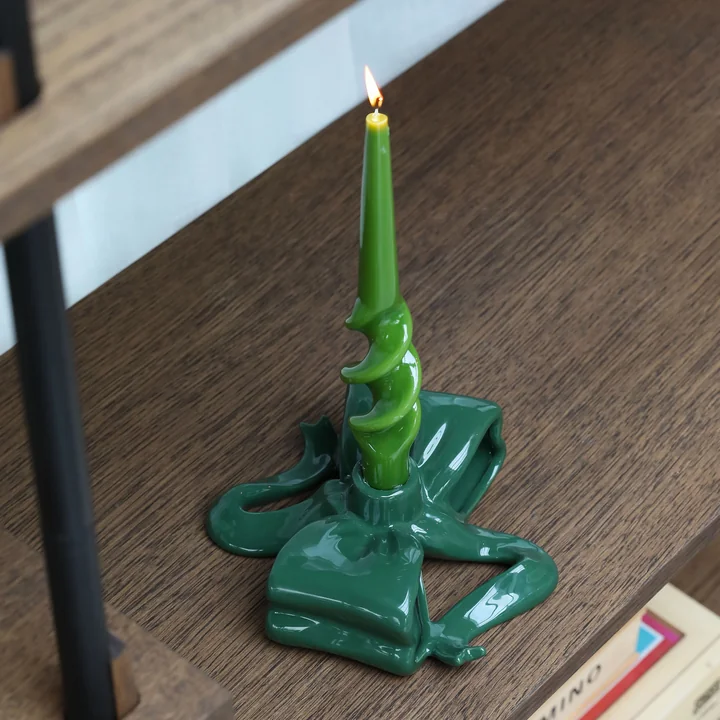 &klevering - Alpha Stabkerzen, grün (3er-Set)