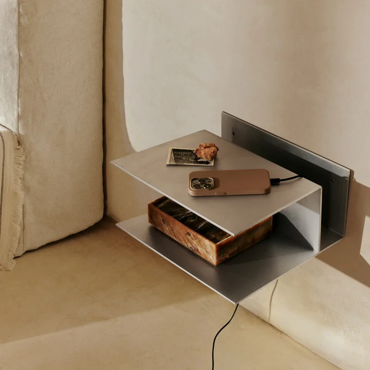 Ferm Living - Lager Nachttisch, Aluminium