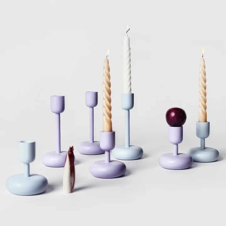 Iittala - Nappula Kerzenständer, helllila und aqua