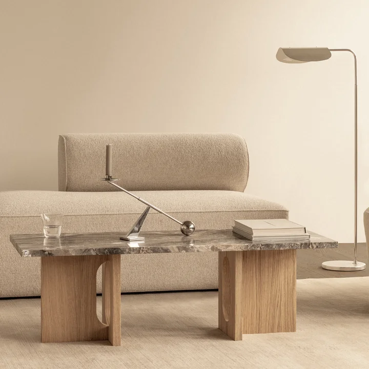 Audo - Androgyne Couchtisch 120 x 45 cm, Eiche natur / Galaxy grau