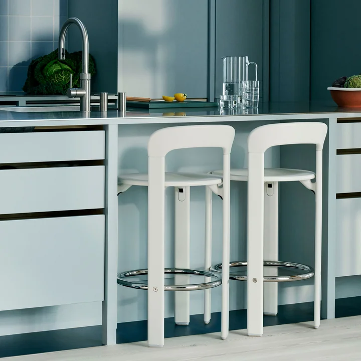 HAY - Rey Barhocker, 65 cm, cream white (Standardgleiter)