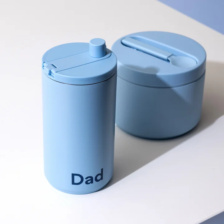 Design Letters - Travel Becher, 0.35 l, Dad / light blue