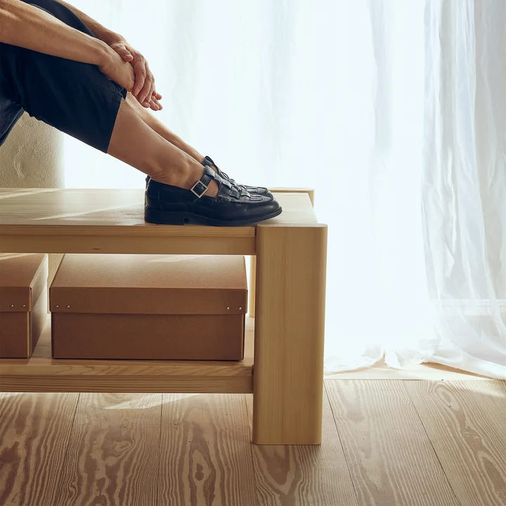 Form & Refine - Beam Bank, 112 cm, Kiefer matt lackiert