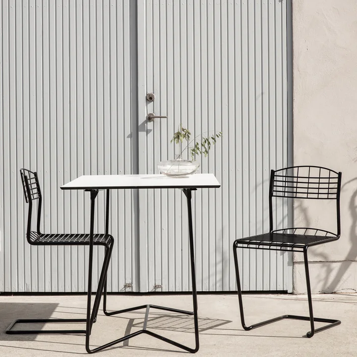 Grythyttan - High Tech Gartentisch 110 x 70 cm, weiß / schwarz