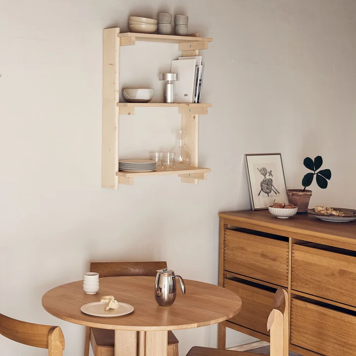 Form & Refine - Beam 3 Wandregal, 60 x 90,5 cm, Kiefer matt lackiert