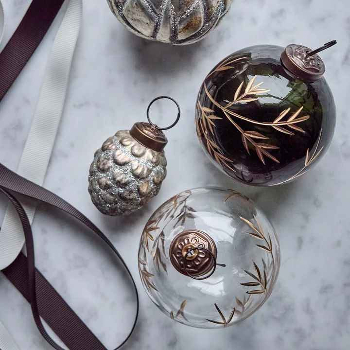 House Doctor - Cone Ornamente, Ø 4 cm, antikes silber