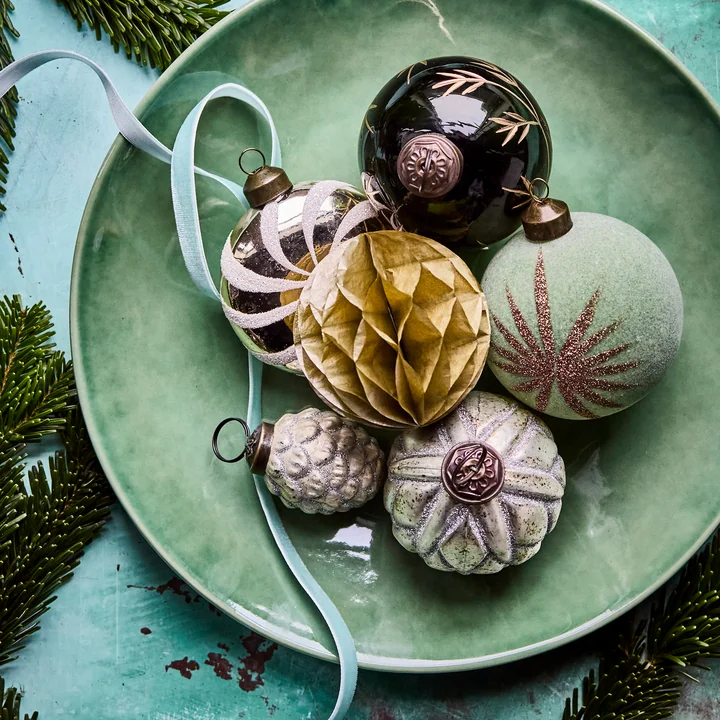 House Doctor - Cone Ornamente, Ø 4 cm, antikes silber