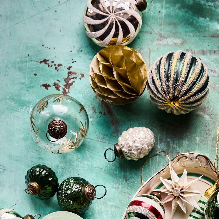 House Doctor - Cone Ornamente, Ø 4 cm, antikes silber