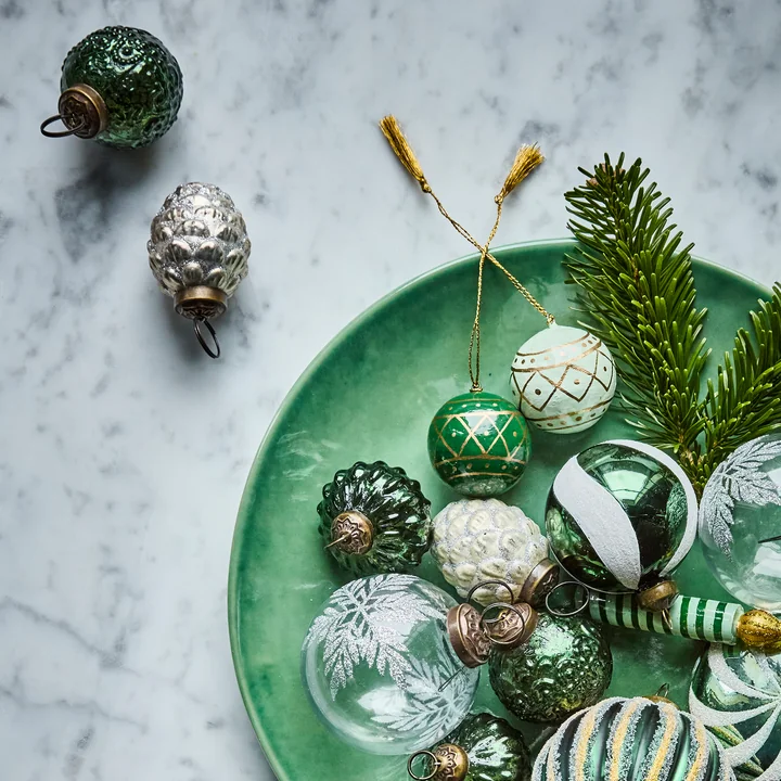 House Doctor - Cone Ornamente, Ø 4 cm, antikes silber