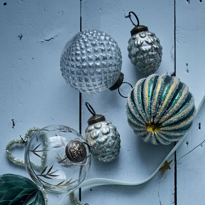 House Doctor - Cone Ornamente, Ø 4 cm, antikes silber