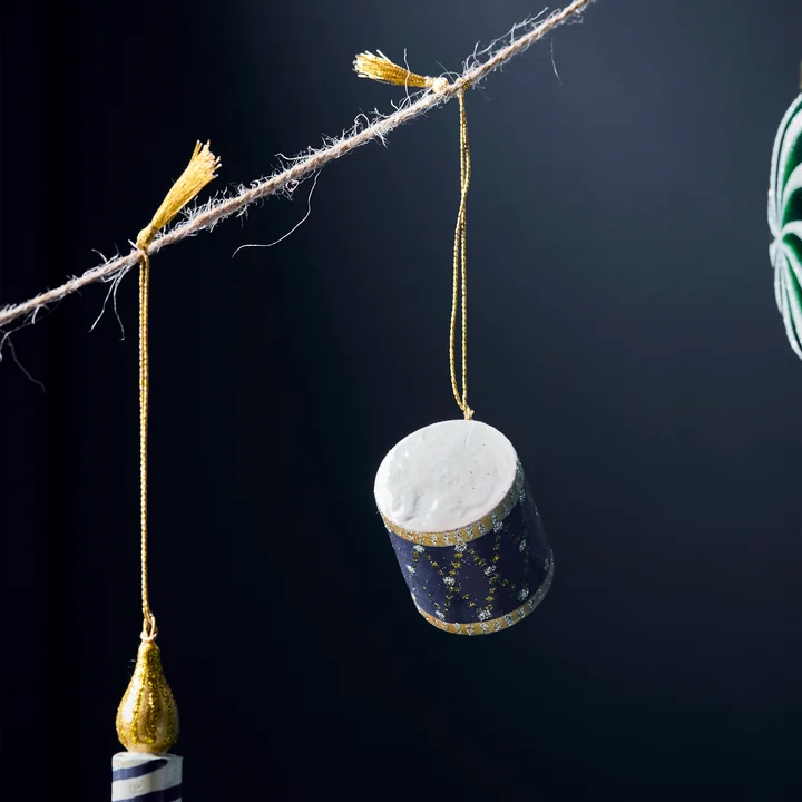 House Doctor - Drum Ornamente, Ø 3,5 cm, blau