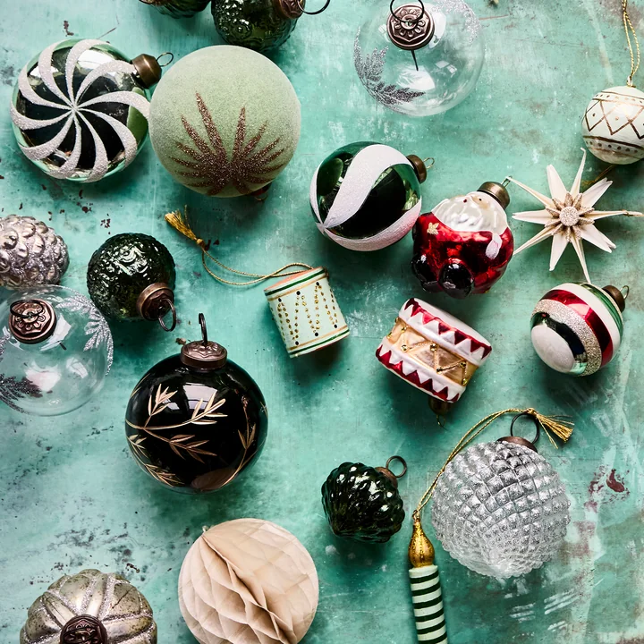 House Doctor - Drum Ornamente, Ø 3,5 cm, grün