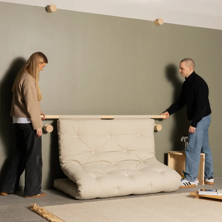 Karup Design - Hooked 135 Sofabett inkl. Bravo Matratze 135 x 200 cm, linen