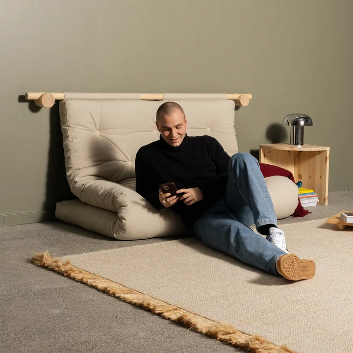 Karup Design - Hooked 135 Sofabett inkl. Bravo Matratze 135 x 200 cm, linen