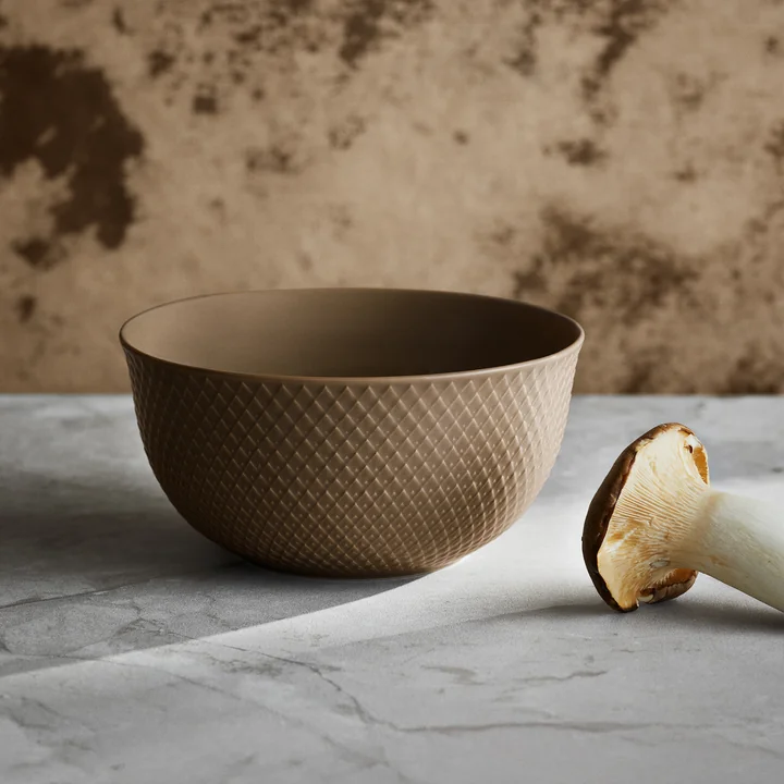 Lyngby Porcelæn - Rhombe Schale Ø 17.5 cm, clay