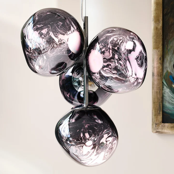 Tom Dixon - Melt Mini LED Kronleuchter, smoke / silber