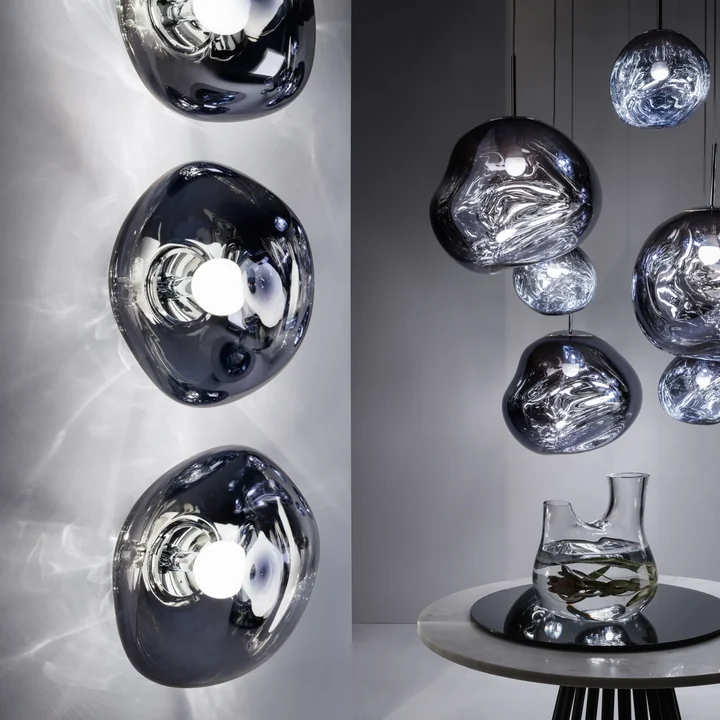 Tom Dixon - Melt LED Wandleuchte / Deckenleuchte, 50 x 28 cm, smoke