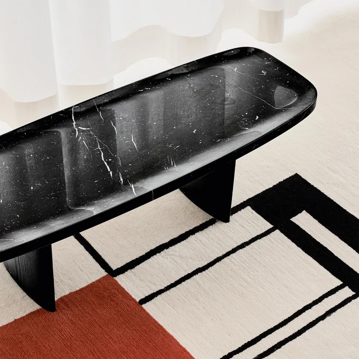ClassiCon - Matéria Beistelltisch, 110 x 39 cm, Marmor Nero Marquina / schwarz