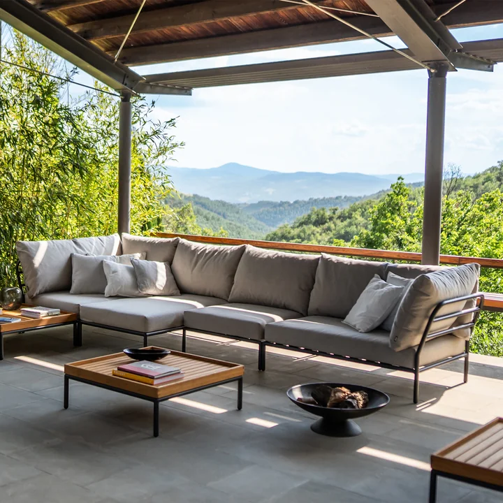 HOUE - Level 2, dunkelgrau, ash, Couchtisch 81 x 81 cm, bambus / dunkelgrau - Gruppe